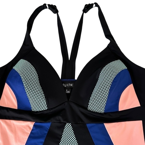 CITY CHIC COLOR BLOCK ONE PIECE SWIMSUIT SIZE MEDIUM/18 - Picture 5 of 16